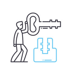 Key Person Line Icon Outline Symbol