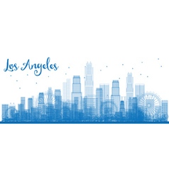 Outline Los Angeles Skyline With Blue Buildings