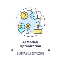 Colorful Thin Line Icon Ai Models Optimization