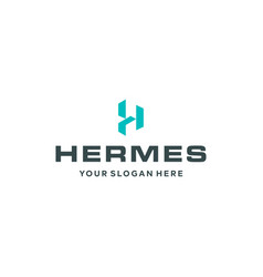 Flat Letter Mark Initial Hermes Growth Logo Design