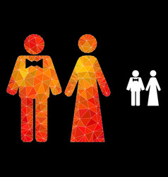 Lowpoly Just Married Persons Icon With Fire