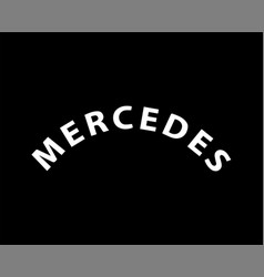 Mercedes Logo Brand Symbol Name White Design