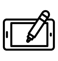 Tablet Digital Pen Icon Outline Computer