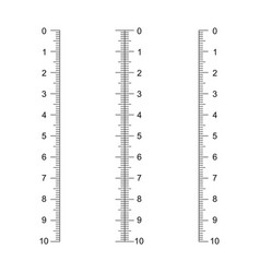 Vertical Ruler Scale With 10 Centimeters Markup