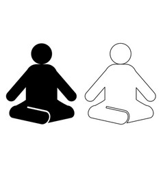 Yoga Fitness Icon On White Background Human