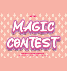 Magic Contest Editable Text Effect 3d Flat