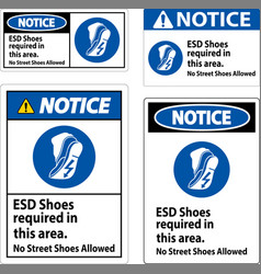 Notice Sign Esd Shoes Required In This Area