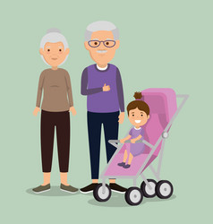 Grandparents Couple With Baby Avatars Characters