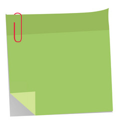 Green Sticky Note With Paperclip