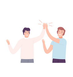 Happy Men Giving High Five To Each Other