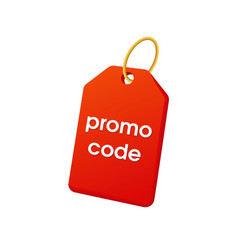 Red 3d Tag With With Promo Code