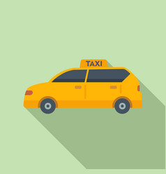 Taxi Car Icon Flat Terminal Trip