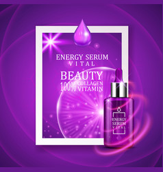 Vital Serum Dropper Bottle On Shining Purple