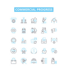 Commercial Progress Line Icons Set