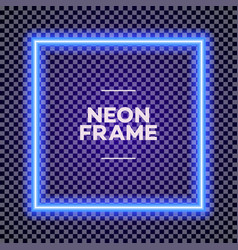 Neon Square Frame On Transparent Background