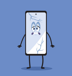 Sad Unhappy Broken Smartphone Funny Cartoon