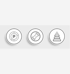 Set Line Pyramid Chart Infographics Pie And Old