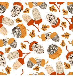 Abstract Edgy Fall Acorns Seamless Pattern