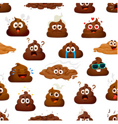 Cartoon Poop Emoji Funny Poo Excrement Pattern