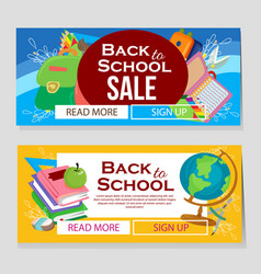 Colorful School Banner With School Element