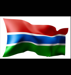 Flag Of The Gambia Waving In The Wind