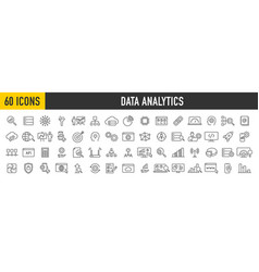 Set Of 60 Data Analysis Web Icons In Line Style