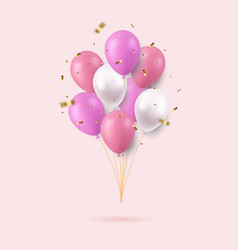 3d Realistic Colorful Happy Birthday Balloons