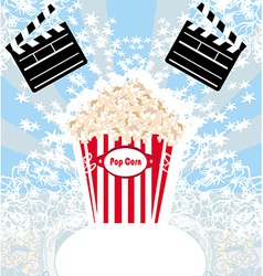 Pop Corn With Clapper Board Cinema Abstract Card