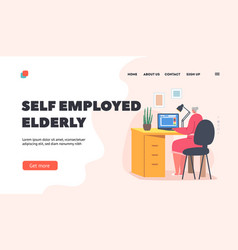 Self Employed Elderly Landing Page Template Woman