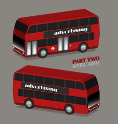 3d Isometric Red Double-decker Bus With Two Doors