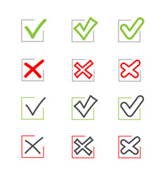 Accepted And Rejected Sign Symbols Set