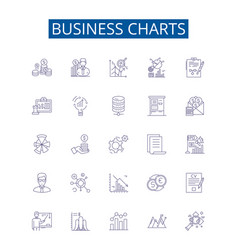 Business Charts Line Icons Signs Set Design