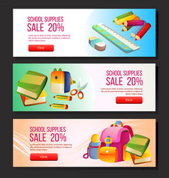 Colorful School Sale Banner Web Set School