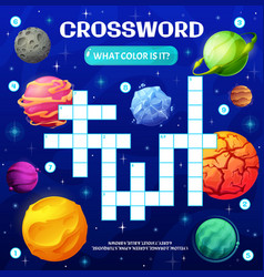 Crossword Puzzle Game Cartoon Space Planets