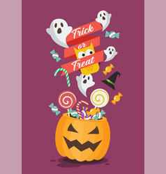 Halloween Pumpkin Basket On Trick Or Treat Poster