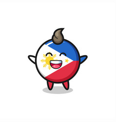 Happy Baby Philippines Flag Badge Cartoon