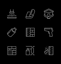 Set Line Icons Of Insulation