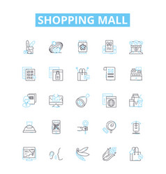 Shopping Mall Line Icons Set