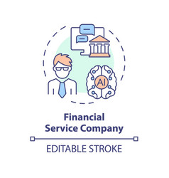 2d Colorful Thin Line Icon Financial Service