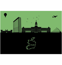 Dublin City Skyline Silhouette