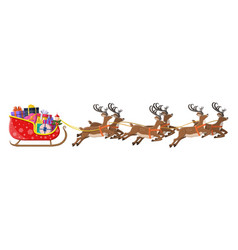 Santa Claus Sleigh Full Gifts And His Reindeers