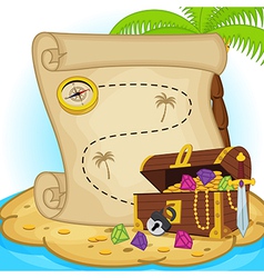 Cartoon island with palm trees Royalty Free Vector Image