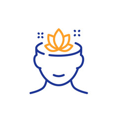 Yoga Mind Line Icon Meditation Lotus Sign