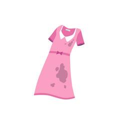 Dirty Smely Pink Dress With Many Stains In Flat