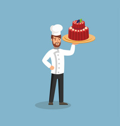 Chef Wearing Hat And Coat Flat