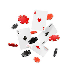 Flying Casino Poker Cards And Chips Gambling Game