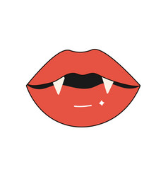 Groovy Retro Lips With Vampire Teeth