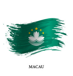 Grunge Flag Of Macau Brush Stroke Background