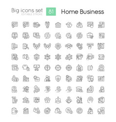 Home Business Linear Big Icons Set