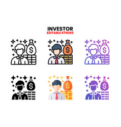 Investor Icon Set With Different Styles